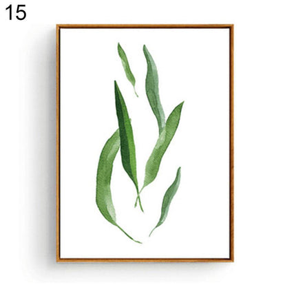 Botanical Serenity: Green Leaf Canvas Art for Elegant Home Decor