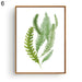 Green Botanical Leaf Canvas Wall Art for Modern Home Decor