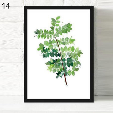 Botanical Serenity: Green Leaf Canvas Art for Elegant Home Decor