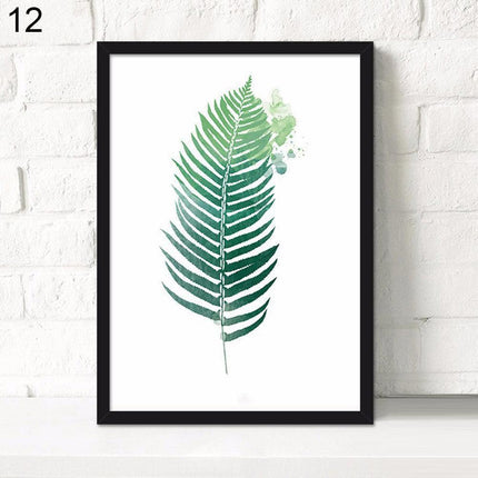 Botanical Serenity: Green Leaf Canvas Art for Elegant Home Decor