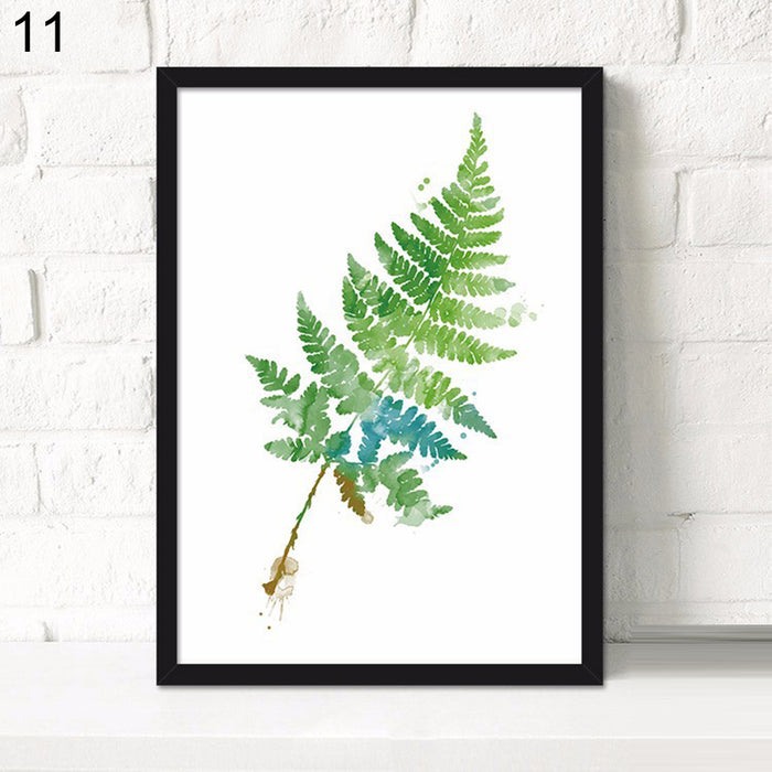 Green Botanical Leaf Canvas Wall Art for Modern Home Decor