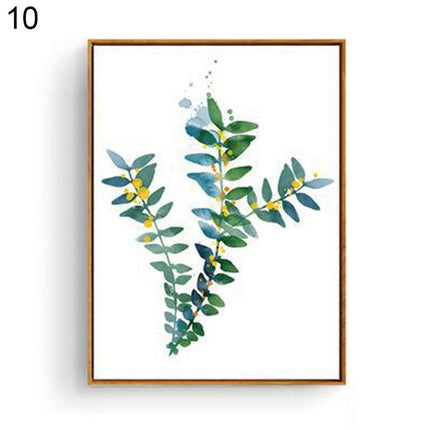 Botanical Serenity: Green Leaf Canvas Art for Elegant Home Decor