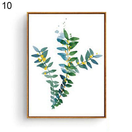 Botanical Serenity: Green Leaf Canvas Art for Elegant Home Decor
