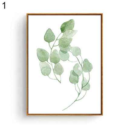 Botanical Serenity: Green Leaf Canvas Art for Elegant Home Decor
