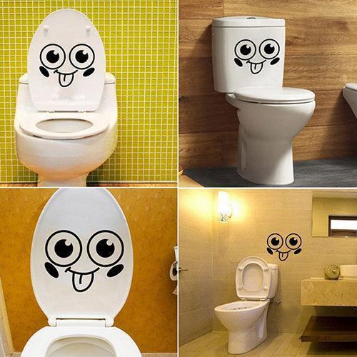 Happy Face Bathroom Sticker for a Bright and Cheerful Decor Upgrade