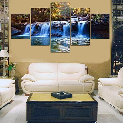 Cascading Serenity: Waterfall Canvas Art Collection for a Calming Home