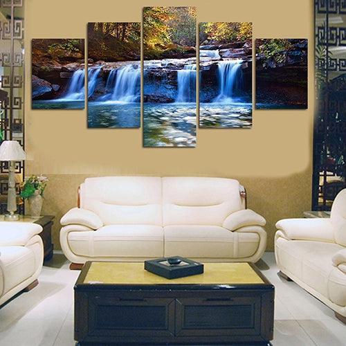 Cascading Serenity: Waterfall Canvas Art Collection for a Calming Home