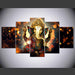 Divine Ganesha Elephant 5-Piece Wall Art Set | Chemical Fabric Décor Collection