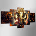 Divine Ganesha Elephant 5-Piece Wall Art Set | Chemical Fabric Décor Collection