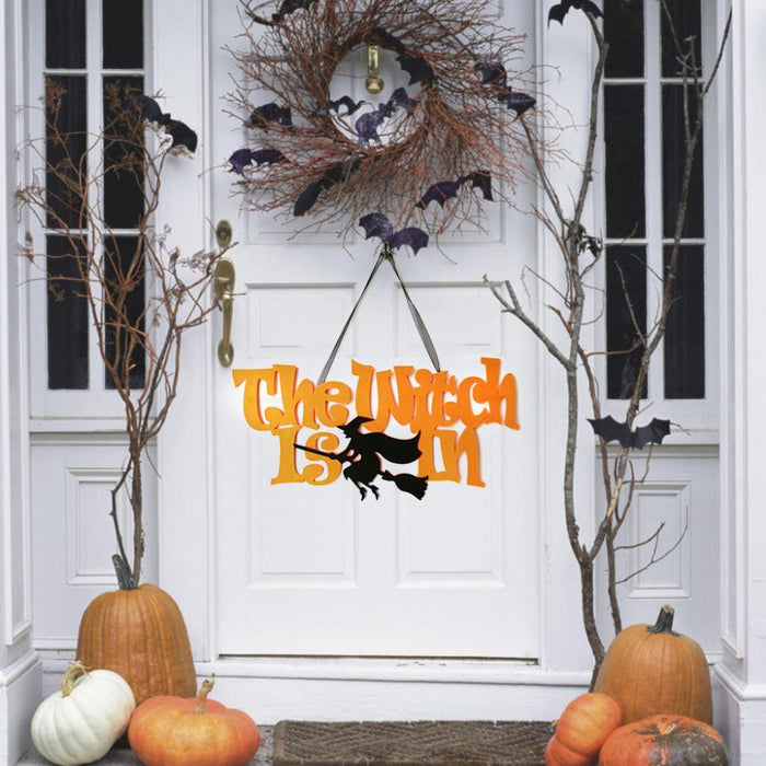 Enchanted Halloween Witch Non-Woven Fabric Hanging Sign - Bewitching Home Decoration