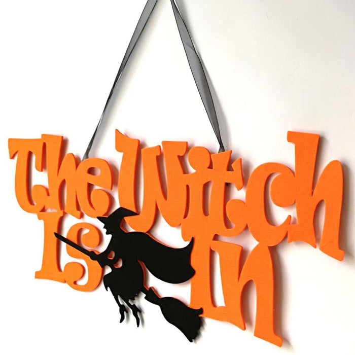 Enchanting Witchy Halloween Hanging Door Sign - Magical Home Decor Accent