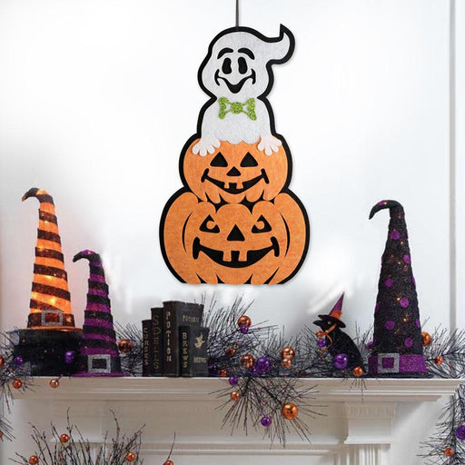 Spooky Halloween Hanging Ghost and Pumpkin Decor for a Festive Home Ambiance