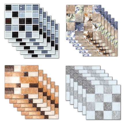 European Chic Tile Sticker Set - 6 Decals for Kitchen & Bathroom Transformation