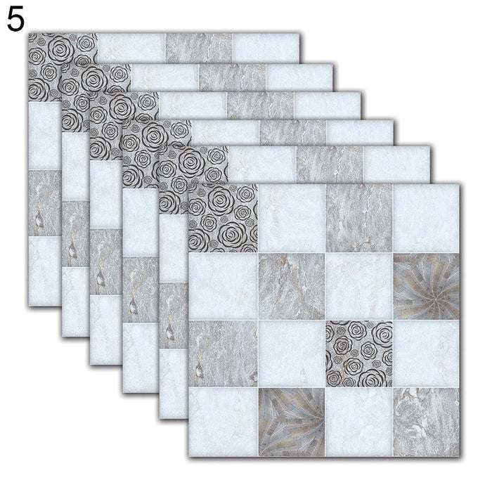 European Style Tile Stickers Set for Kitchen and Bathroom Decor - Pack of 6