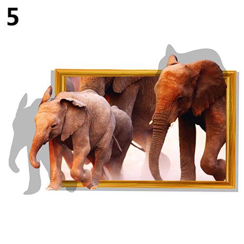 Removable 3D Animal Pattern Bedroom Living Room Wall Stickers Creative Home Decor