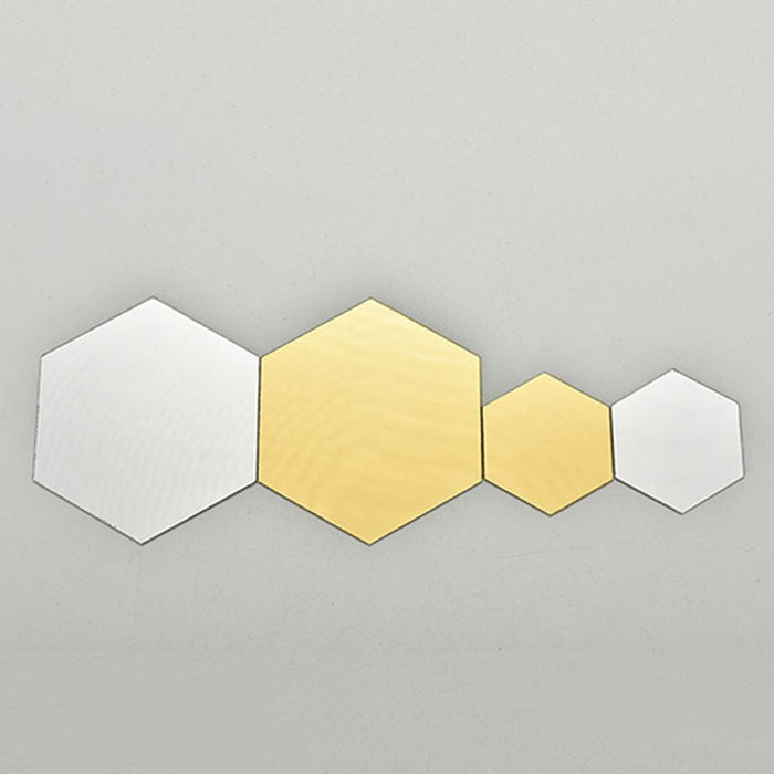 Modern Hexagonal Acrylic Mirror Wall Sticker Set for Stylish Home Decor