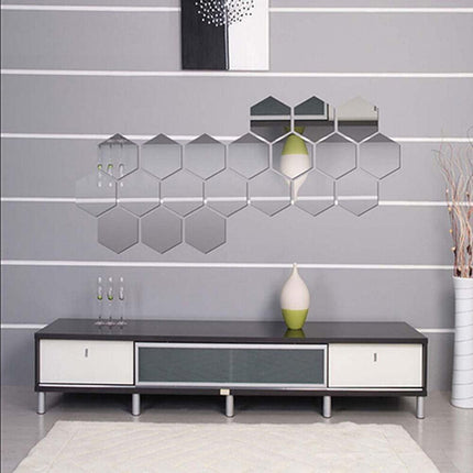 Modern Hexagonal Acrylic Mirror Wall Decals for Chic Home Decoration