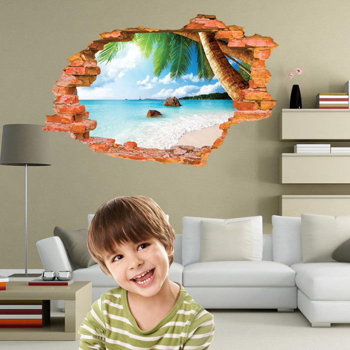 Sea Breeze 3D Wall Art Decal for Tranquil Home Atmosphere