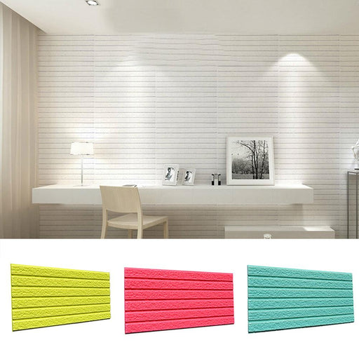 3D Striped Tile Wall Decal for Kitchen Bathroom Waterproof Background Decor