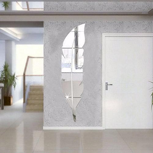 Elegant Feather 3D Mirror Wall Stickers - Transform Your Home Decor