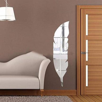 Elegant Feather 3D Mirror Wall Stickers - Transform Your Home Decor