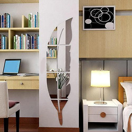 Elegant Feather 3D Mirror Wall Stickers - Transform Your Home Decor