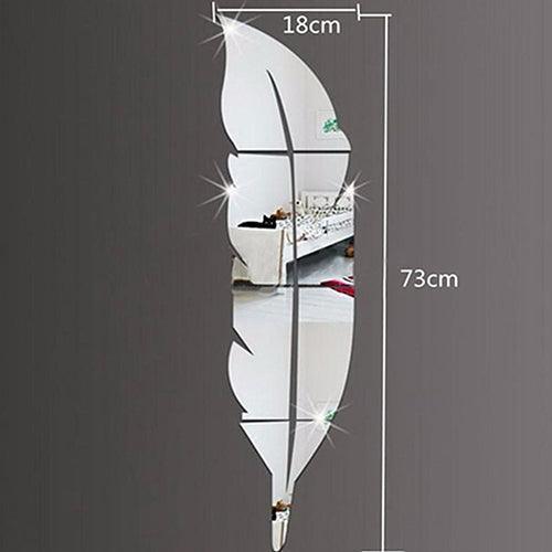 Elegant Feather 3D Mirror Wall Stickers - Transform Your Home Decor