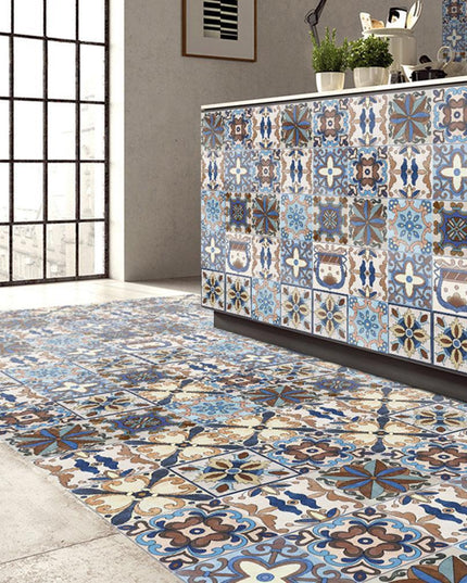 Mediterranean Floral Waterproof Wall Art Decals for Kitchen and Bathroom