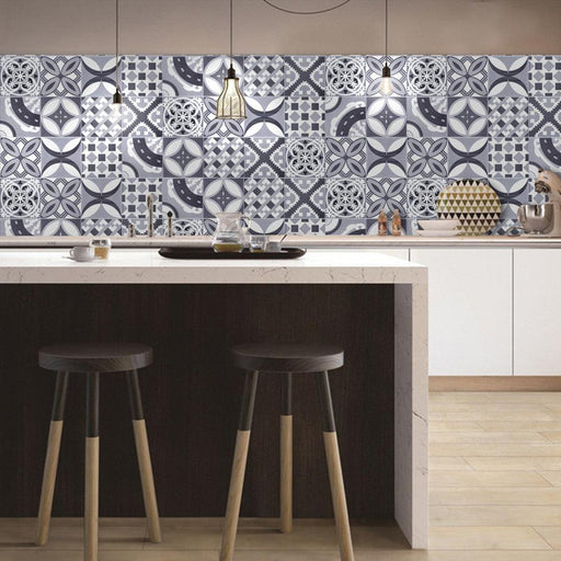 5m Waterproof 3D Mediterranean Tile Wall Sticker Floor Kitchen Bathroom Decor - Très Elite