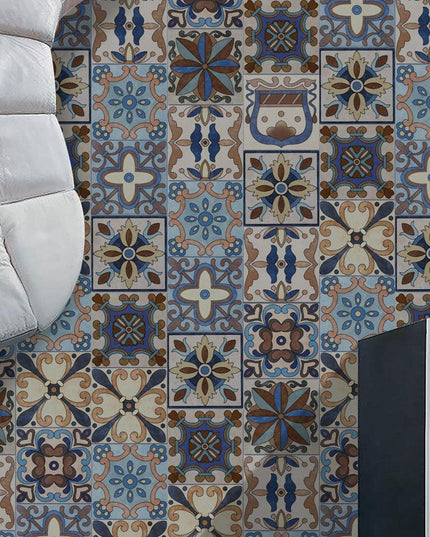 Mediterranean Floral Waterproof Wall Art Decals for Kitchen and Bathroom