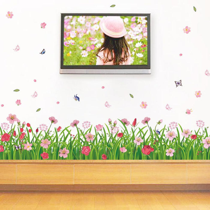 Flower Art Decals Wall Stickers Removable Home Decoration for Living Room
