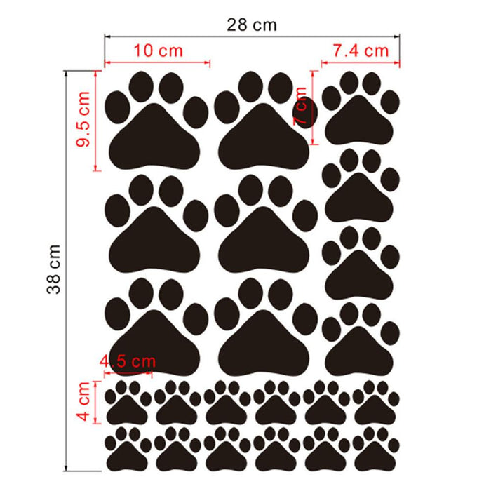 Whimsical Cartoon Animal Paw Print PVC Wall Decals for Children's Room and Home Decoration