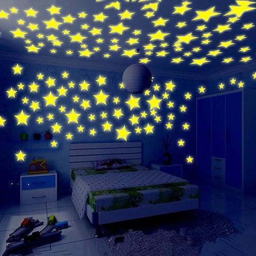 Mystical Dreamy Night Glow Star Sticker Collection - Whimsical Decor for Kids