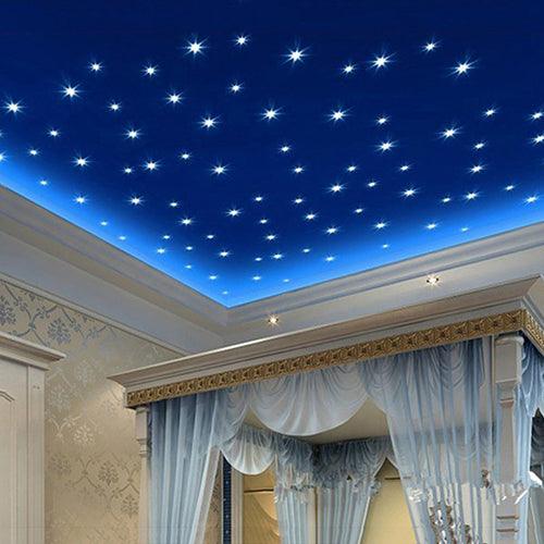 100Pcs 3D Stars Glow In The Dark Ceiling Wall Stickers Cute Living Home Decor - Très Elite