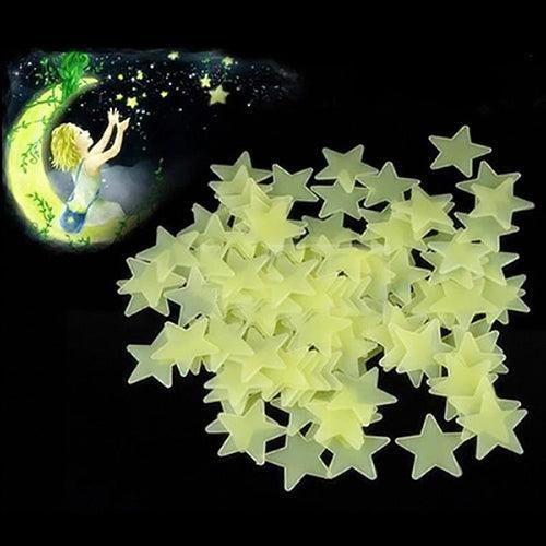 Mystical Dreamy Night Glow Star Sticker Collection - Whimsical Decor for Kids
