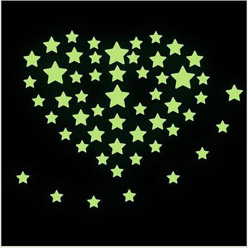 Enchanting Glow-in-the-Dark Star Sticker Set for Kids' Room Decor