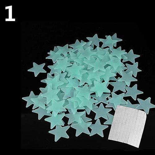 Mystical Dreamy Night Glow Star Sticker Collection - Whimsical Decor for Kids