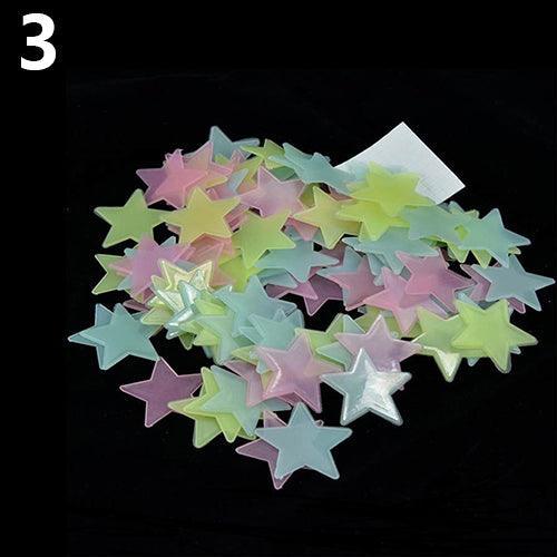 Mystical Dreamy Night Glow Star Sticker Collection - Whimsical Decor for Kids