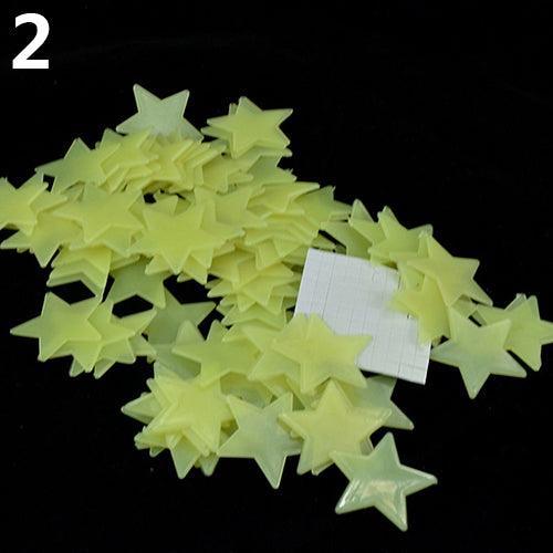 Mystical Dreamy Night Glow Star Sticker Collection - Whimsical Decor for Kids