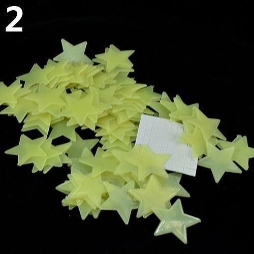 Enchanting Glow-in-the-Dark Star Sticker Set for Kids' Room Decor