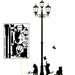 Whimsical Cat and Street Light Removable Wall Decal for Children's Bedroom