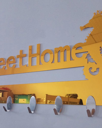 Seaside Serenity Adhesive Wall Hook Rack with Nautical Seahorse Motif