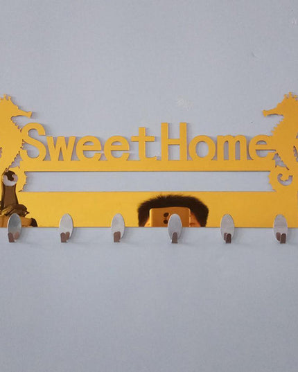 Seaside Serenity Adhesive Wall Hook Rack with Nautical Seahorse Motif