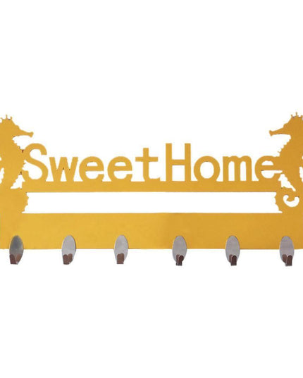 Seaside Serenity Adhesive Wall Hook Rack with Nautical Seahorse Motif