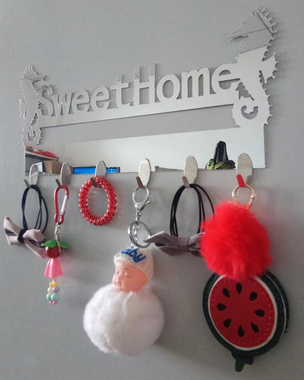 Seaside Serenity Adhesive Wall Hook Rack with Nautical Seahorse Motif