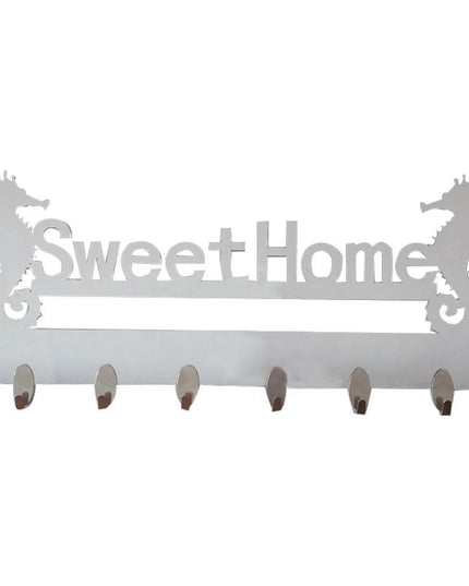 Seaside Serenity Adhesive Wall Hook Rack with Nautical Seahorse Motif