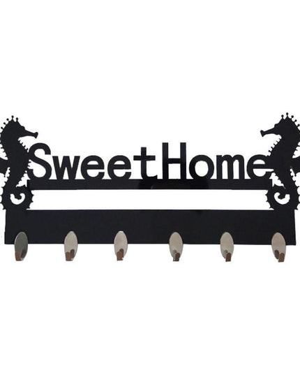 Seaside Serenity Adhesive Wall Hook Rack with Nautical Seahorse Motif