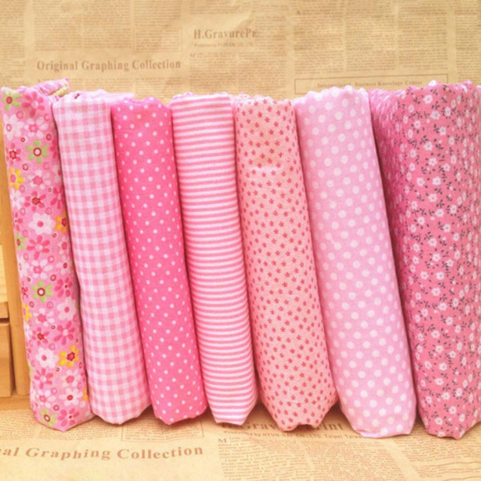 Creative Floral & Plaid Sewing Fabric Bundle: 7-Piece DIY Craft Set