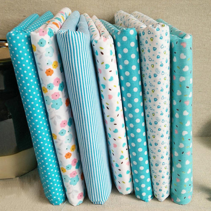 Floral and Plaid Cotton Fabric Crafting Kit - 7-Piece Set