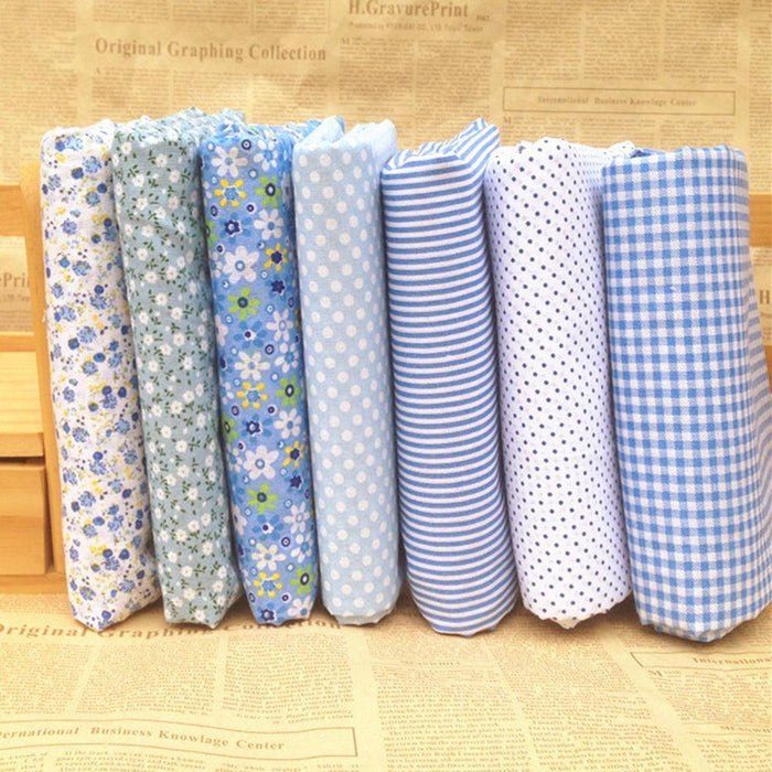 Creative Floral & Plaid Sewing Fabric Bundle: 7-Piece DIY Craft Set